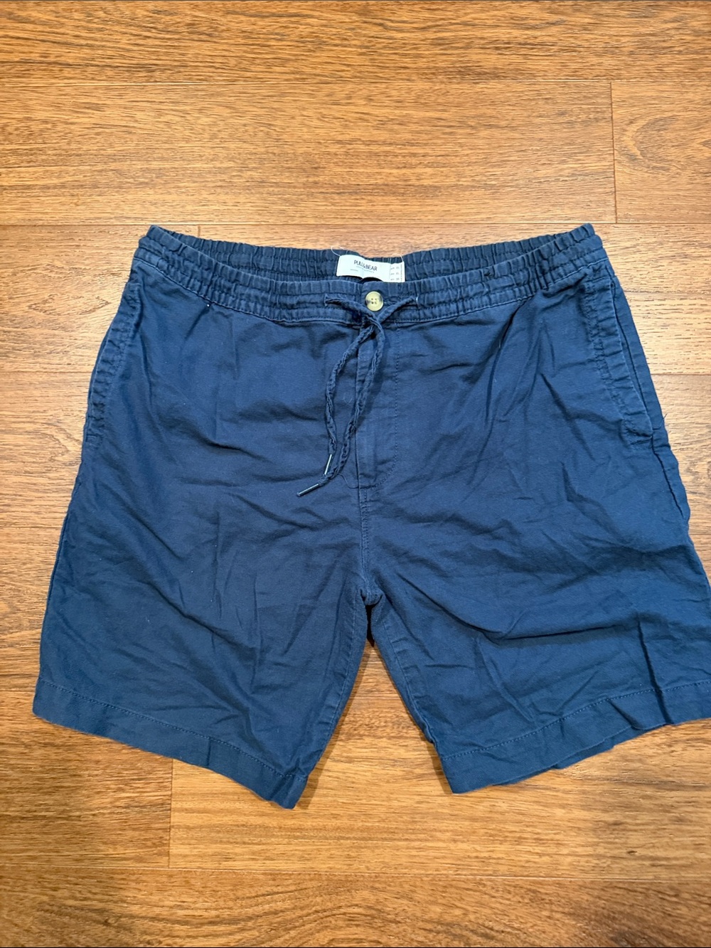 Pull&Bear Men's Navy Drawstring Shorts